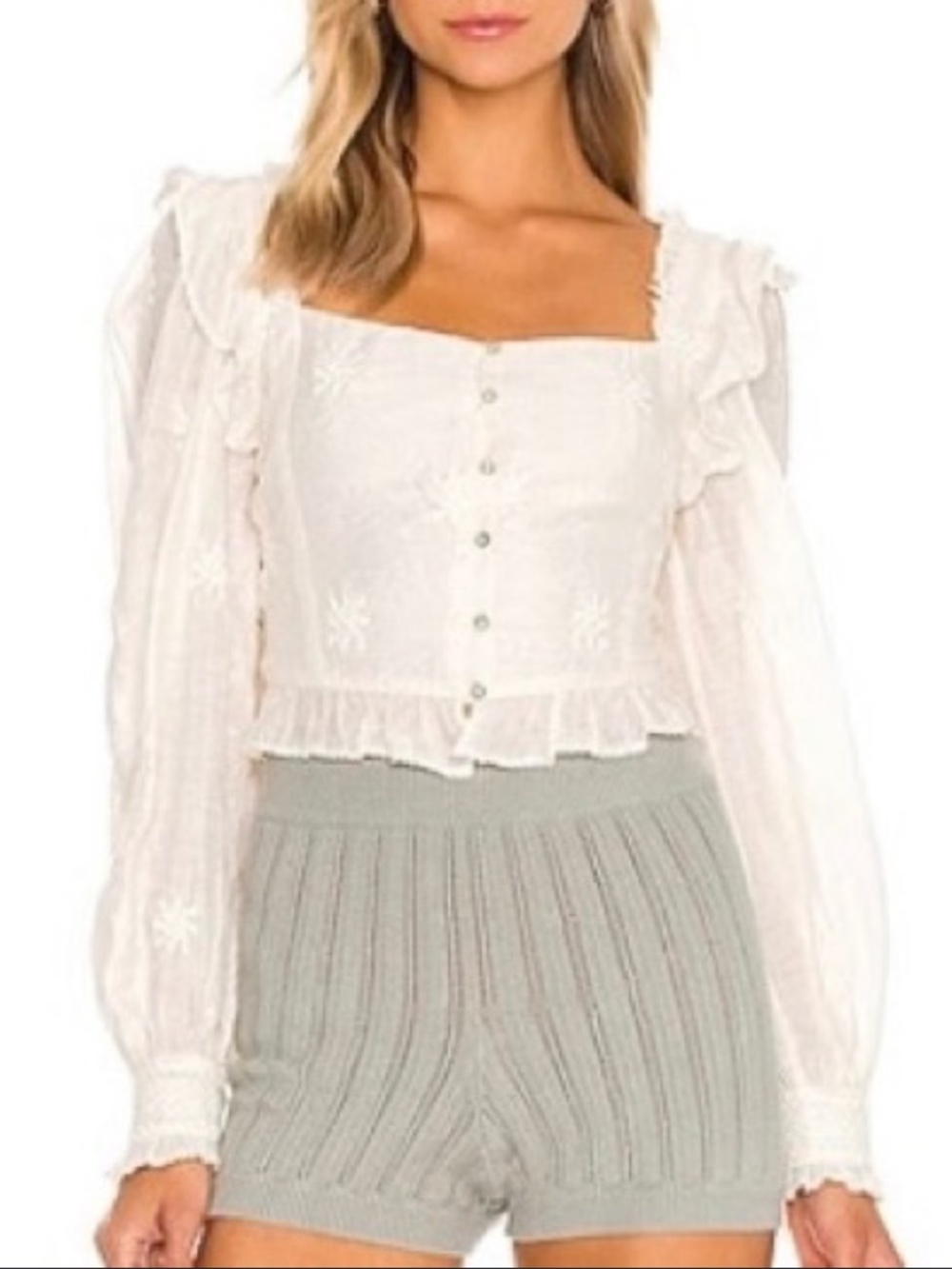 Free people Ruffle Sleeve Top